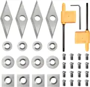 35Pcs Tungsten Carbide Cutters Inserts Set,Lathe Tools for Wood Lathe Turning To