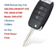 Original 95430-A7400 Remote Car Key Fob 4 Buttons 315Mhz for Kia Forte Koup