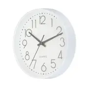 8 Inch Round Wall Clock Battery Operated Silent Non-Ticking Wall Clocks White