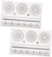 Abaodam Diy Scrapbook Stamps Retro Mandala Pattern 2pcs Silicone Seal for Craftmaking