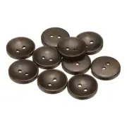 10pcs Wooden Sewing Button 23mm 2 Holes Round Craft Buttons, Deep Brown