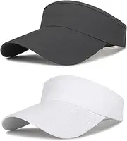 [FOUNSHO] 2 x Sun Cap, Women's and Men's Sports hat, Sun Visors, Adjustable Peaked Cap, mesh Cap, Baseball Cap, Summer Sun Visor for Golf, Tennis