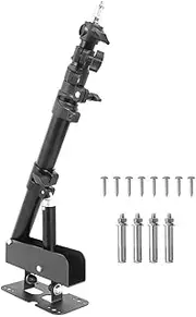 Oimzzr Metal Wall Mounting Light Stand Triangle Boom Arm for Photography Strobe Light Monolight Softbox Reflector Ring Light 180° Adjustable Max. Length 100cm/39in