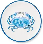 Certified International Beach House Crab 11-Inch Melamine Dinner Plates – Set of 6, Vibrant Nautical Charm, Durable, Lightweight & Dishwasher-Safe