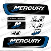 Fits Mercury 2.5 Liter EFI Racing Decal Kit - Custom White/Blue