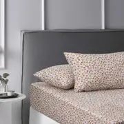 Accessorize Lisa Green Washed Cotton Printed Fitted Sheet Set