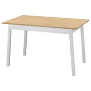 PINNTORP table, light brown stained/white stained, 125x75 cm