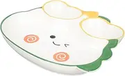 LeoLeoyy Dumpling Plate for Multi Function Sushi Dish Wear Resistant Food Plate with Divided Compartments for Serving Dumplings Cheese and Sauces (24x20.5cm)