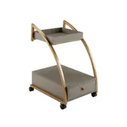 Costway Retro Side Coffee Table Metal Nightstand Bedside Table Sofa End Table w/Drawer & Wheels Bedroom Living Balcony
