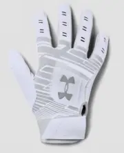 UNDER ARMOUR UA Harper Hustle White Grey Baseball Batting Gloves NEW Youth Sz S
