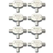 8x TV/FM Radio 2 Way Antenna Splitter Coax RG59 Adapter Male Plug to 2 Female