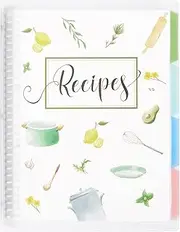 SOLIGT Recipe Book to Write in Your Own Recipes, Extra Large Personal Blank Recipe Notebook, Removable Recipe Journal Book Binder with 8 Dividers and 24 Tabs, Hold up to 240 Recipes