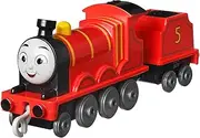 Thomas & Friends Fisher-Price die-cast Push-Along James Toy Train Engine for Preschool Kids Ages 3+