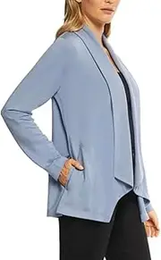 [Max & Mia] Women's Open Front Lightweight Drape Cardigan with Pockets