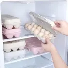 Stackable Refrigerator Egg Storage Box with Lid Plastic Crisper Container