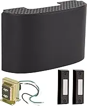 Craftmade CK2001-FB Designer Door Chime Kit includes Flat Black Door Chime with 2 Black Buttons and T1610 Transformer