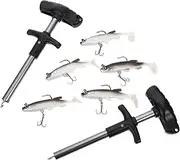ARTSEWPLY 7pcs Fishing Suit Net Feeder Scaler Fishing Coated Removal Tool Kit Pike Tweezer Drop Bait Rod Pliers Hook Grabber Lanyard Tackle Holder Tank Rig Trout Retractable Metal