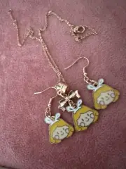 Children Alice In Wonderland Jewelry Set, Girls Cartoon Hooks Earring Necklace