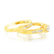 Luminesce Lab Grown 9ct Yellow Gold 1/2 Carat Bridal Diamond Ring, L