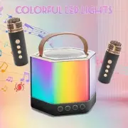 AIDELF Mini Karaoke Machine for Kids - Portable Bluetooth Speaker with 2 Mics