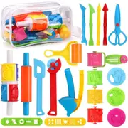 Playdough Tools for 3 4 5 6 7 Year Old Boys Girls,21 PCS Play Dough Tool Set for Kid,Various Shape Dough Accessory ,Preschool Arts Toy W/Storage Bag