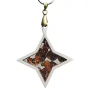 Pallasite meteorite pendant , SERICHO Pallasite olive meteorite Necklace QB103