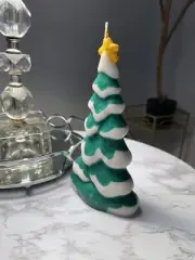 Vintage Christmas Tree Candle With A Yellow Star …Unburned