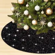 Black Tree Skirt 21 Inch Sequin Christmas Tree Skirt Christmas Tree Collar Bl...
