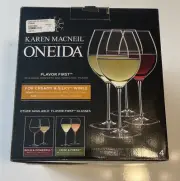 Oneida Karen MacNeil First 4-Piece Wine Glass Set NEW, Creamy And Silky Wines