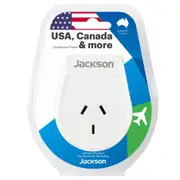 Jackson PTA8809M Slim Outbound Travel Adaptor for Use in USA / Canada 3-Pin NZ / AU Plugs [PTA8809M]