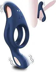 Selene Vibrating Ring Dual Ring Couple Vibrator Ring with 10 Vibration Modes for Longer Harder Stronger Erection Rechargeable Silicone Adult Man Sex Toy