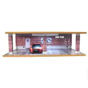 Parking Lot Scenery 4 Parking Space Scene Showcase With Light for 1:24 Car Model