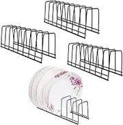 4 Pack Pot Lid Holder Kitchen Pot Lid Organizer Cabinet Rack Suitable for Bakeware, Dish, Plate, Pots & Pans, Cutting Boards, Serving Trays, Reusable Containers in Cabinet Pantry (Black)