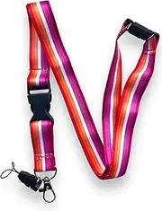 Lesbian Sunset Lanyard with Detachable Buckle Clip, Mobile Phone Attachement & Safety Breakaway - LGBTQ Awareness
