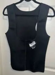 Jayefo Sweat Sauna Vest Neoprene Women’s Size Large Black Zip Up Torso Trimmer