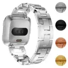 StrapsCo Alloy Watch Bracelet Strap with Rhinestones for Fitbit Versa / 2 / Lite