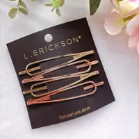 在飛比找誠品線上優惠-L. ERICKSON 金色系髮夾 4入組 /平行輸入