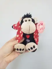 Humatt Buttons The Monkey Soft Toy Plush 5” Red Shirt Bnwt