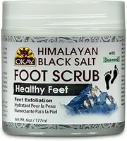 OKAY Pure Naturals OKAY Pure Naturals Himalayan Black Salt Foot Scrub, 6 Ounce,