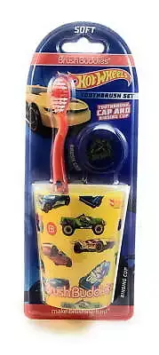 Hot Wheels Manual TOOTHBRUSH GIFT SET (Toothbrush Cap and Cup)