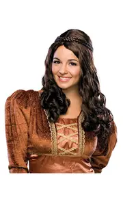 Renaissance Girl Brown Adult Wig