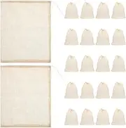 Cabilock 25pcs Soup Socks Cooking Straining Bag Reusable Drawstring Cotton Soup Bags Soup Containers Boiling Bags Cold Brew Bags Net Cloth Bag Soup Bone Broth Brew Bag Cotton Gauze White