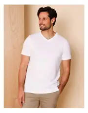 [Reserve] Essential Victor Plain V-Neck T-Shirt in White