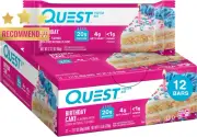 Birthday Cake Protein Bar - High Protein, Low Carb, Keto Friendly, 12 Count