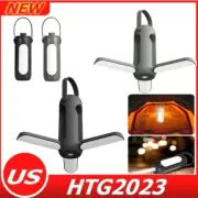 New Outdoor Led Camping Light USB Rechargeable Foldable Leaf Waterproof Lamp US