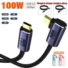 90 Degree 100W USB 4.0 Type C Fast Charging Cable USB-C Charger 20Gbps Data Cord