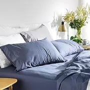 MyHouse Riley Bamboo Cotton Bed Sheet Set Midnight Blue Bamboo/Cotton - Midnight Blue - King