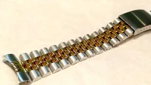 ROLEX 勞力士20mm代用五珠錶帶 中間k金電鍍 不鏽鋼錶帶 全部五珠實心 超耐用 類似帝舵錶 SEIKO16233 16234 1603