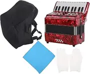 IRIN Accordion Piano 8 Bass 22 Key Playing Musical Instruments with Wiping Cloth, Gloves Pair, Accordion Strap and Bag for Children Beginner