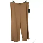 NWT Womens Size XL Jules & Leopold Camel High Waist Wide Leg Crop Pull On Pants